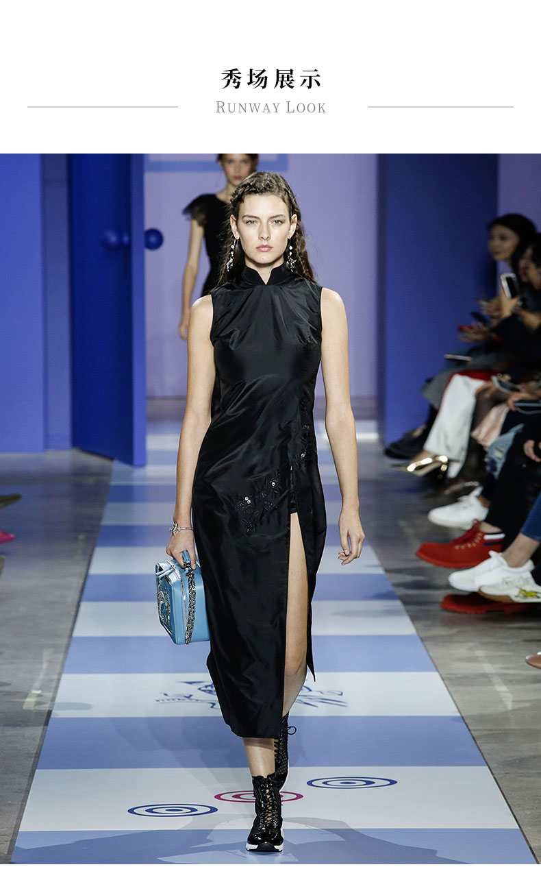 shiatzy chen/夏姿陈 瑰丽奇境系列刺绣旗袍裙女士连衣裙