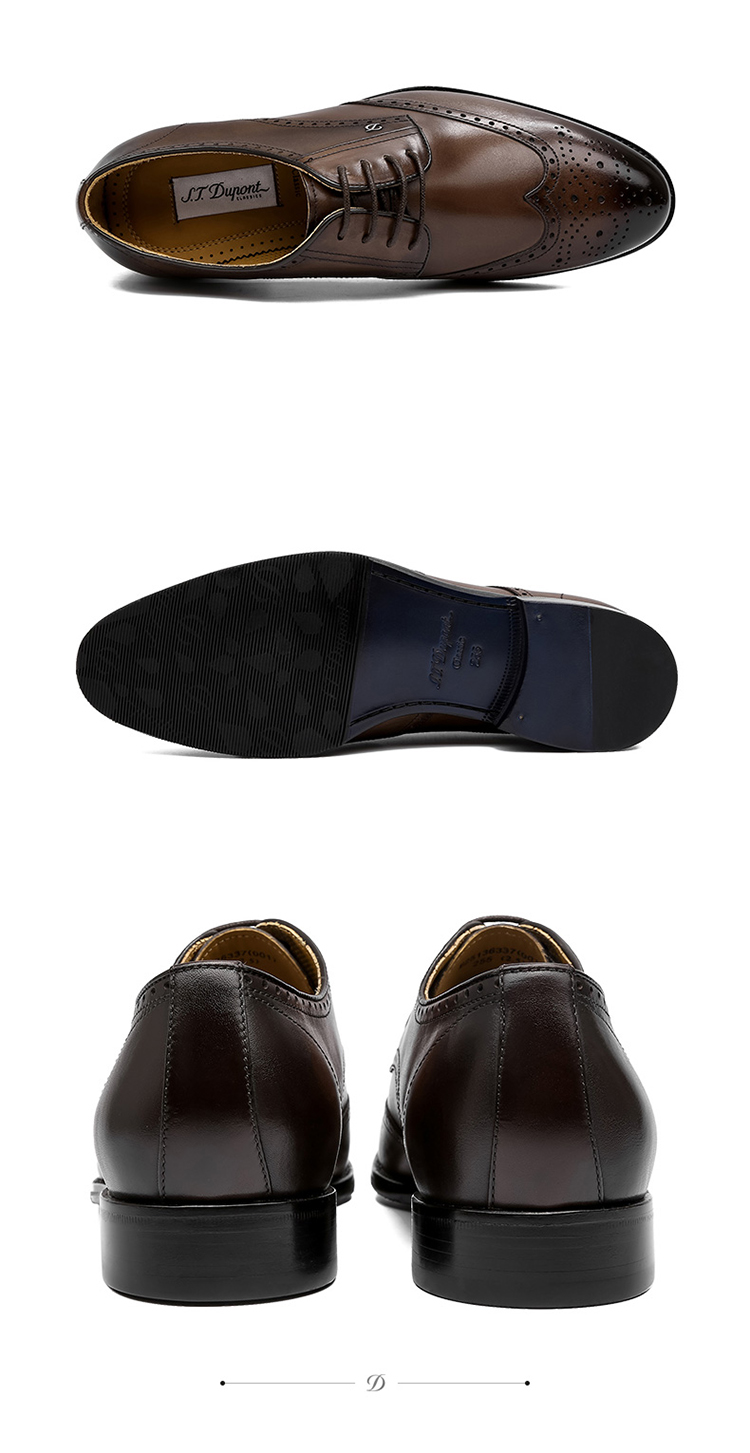 t. dupont/都彭 牛皮布洛克雕花低帮舒适男士商务正装鞋e25136337
